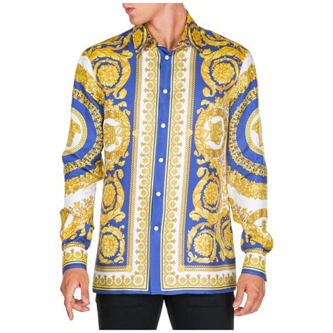 men's versace dress shirt|silk Versace shirt men's.